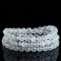 Pulsera de cuentas de cuarzo rutilado verde natural grado 3A en estilo variante 2 - 5-5.8mm Three Strands (About 100 Beads) / Grado 3A Cuarzo Rutilado Verde Agua Blanca (Estilo 2)