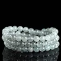 Pulsera de tres vueltas de cuarzo rutilado verde natural con cuentas de calidad 3A - Estilo 3 / 6-6.8mm Three Strands (About 85 Beads) / Grado 3A Cuarzo Rutilado Verde Agua Blanca
