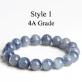 Grade 4A natural blue rutilated quartz bead bracelet with fine needle-like inclusions - Grade 4A - Style 1 / 7-7.8mm (approx. 25 pcs) / Grey Blue