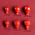 Conectores de cuentas de cinabrio tallado con patrones de nubes tradicionales y brillo - Estilo de Tallado Tai Chi Grande (Estilo 6)