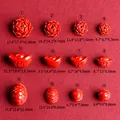 Perline distanziatrici a rosa in cinabro rosso per creazione di gioielli - Stile a Guscio di Tartaruga Piatta (Modello 12)