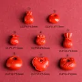 Ciondoli in cinabro rosso a forma di sacchetto della fortuna e cuore per gioielli - Stile Serratura della Longevità (N. 8)