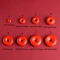 Pendenti donut in cinabro rosso in otto dimensioni da 10mm a 30mm per creare gioielli - 30.3mm (Stile 8) / Rosso
