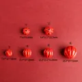 Perline di cinabro rosso a forma di zucca e fiore per creazione di gioielli fai-da-te - Stile Consistenza Verticale Zucca (N. 6) / 15.5mm