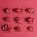 Perline a forma di pesce in cinabro rosso e sabbia dorata in nove stili per gioielli - Forma di pesce tondo (Stile 1) / Rosso