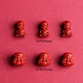 Carved red cinnabar Maitreya Buddha beads for jewelry making, various sizes available - Maitreya Buddha Head (Style 2)
