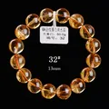 Premium 13mm 6A natuurlijke gele citrien kristallen kralenarmband met rood elastisch koord - 13mm Ronde Kraal Stijl (32#) / 6A Intense Gouden Citrien