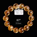 Grade 6A natural deep yellow citrine beaded bracelet with 15.5mm crystal beads - 15.5mm圆珠款式(87#) / 6A金红暴力黄水晶