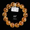 Natural gold yellow citrine bead bracelet with 16mm round stones and deep yellow hue - 16mm圆珠款式(89#) / 6A金红暴力黄水晶