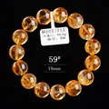 Natuurlijke citrien armband met 14mm ronde kralen en 59g gewicht op zwarte basis - 14mm Ronde Kraal Stijl (59#) / 6A Intense Gouden Citrien