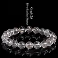 Grade 2A natural silver rutilated quartz beaded bracelet with clear crystal texture - Grade 2A - 18~18.8mm Single Loop (Approx 12 Beads)
