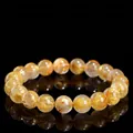 6A Grade natural gold rutilated quartz crystal beaded bracelet with dense golden rutile - 7-7.8mm (Approx. 25 Beads) / 6A Grade Rutilated Quartz Style 2