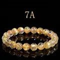 Grade 7A natural golden rutilated quartz bead bracelet with internal needle inclusions - 7-7.8mm (Approx. 25 Beads) / 7A Grade Full Rutile Style 1