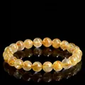 7A grade natural golden rutilated quartz bracelet with dense mineral inclusions - 8-8.8mm (Approx. 23 Beads) / 7A Grade Full Rutile Style 2