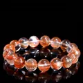 5A grade natural red phantom quartz beaded bracelet with clear crystal inclusions - Grade 5A (Style 2) / 18~18.8mm (Approx. 12 Beads) / Fanta Orange