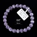 Natürliches 8mm Kunzit-Perlenarmband mit Katzenaugeneffekt und hellvioletten Steinen - Stil der Klasse 6A (04#) / 8mm / Hellviolett