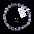 Natürliches 8mm Kunzit Perlenarmband mit Katzenaugeneffekt auf schwarzem Hintergrund - Stil der Klasse 6A (05#) / 8mm / Hellviolett