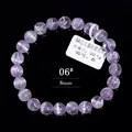 Natürliches 8mm lila Kunzit-Perlenarmband mit seidigem Katzenaugeneffekt auf schwarzem Grund - 6A Seidiger Katzenaugen-Stil (06#) / 8mm / Lila