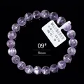 Natürliches 8mm Kunzit-Kristallperlenarmband mit Katzenaugeneffekt in Lila Steinen - 6A Grad Seidiger Kunzit mit Katzenaugeneffekt (9#) / 8mm / Hellviolett