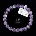 6A lila Kunzit Armband 8,5mm mit Seiden-Katzenaugeneffekt und einem Gewicht von 23,1g - 6A Seidiger Katzenaugen-Stil (15#) / 8.5MM / Lila