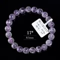 Natur 8,5mm lila Kunzit Perlenarmband mit 7A gebürstetem Katzenaugen-Effekt - 6A Seidiger Kunzit Katzenauge (17#) / 8.5MM / Lila