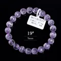 Bracciale in kunzite viola naturale 6A con perle da 9mm ed effetto occhio di gatto - Grado 6A Effetto Occhio di Gatto (19#) / 9mm / Viola chiaro