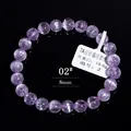 Natur 7A Katzenauge Kunzit Armband 8mm lila Perlen mit glänzendem Seideneffekt - 7A Seidiger Katzenaugen-Stil (02#) / 8mm / Lila