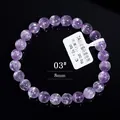 7A Natur Kunzit Perlenarmband 8mm mit Katzenaugeneffekt und einem Gewicht von 20,5g - 7A Grad Seidiger Kunzit mit Katzenaugeneffekt (3#) / 8mm / Hellviolett