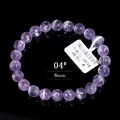 Natürliches 8mm Kunzit-Perlenarmband mit Seiden-Katzenaugeneffekt auf schwarzem Grund - 7A Seidiger Kunzit mit Katzenaugeneffekt (04#) / 8mm / Lila