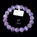 7A 10mm Natur Kunzit Armband mit Katzenaugeneffekt und lichtdurchlässigen violetten Perlen - 10mm / 7A Klasse Seidiges Katzenauge Kunzit (13#)