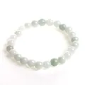 Natural light green jade beaded bracelet with polished round gemstones for women - Small Round Beads