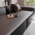 Copridivano estivo in rattan PE marrone con bordo grigio e cuscino coordinato - 60*60cm / Grigio