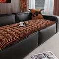 Cuscino per divano in velluto a coste marrone con strisce trapuntate antiscivolo - 70*210cm / Caffè Scuro