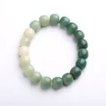 Handcrafted Bodhi seed bracelet featuring a natural green gradient and smooth finish - Qingshui Gradient Barrel Bead