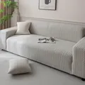 Copridivano jacquard grigio chiaro con trama a foglia e federe coordinate per divano - Due Posti / Motivo Spiga-Grigio Chiaro