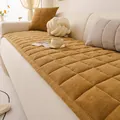 Coussin de canapé en chenille jaune gingembre avec motif à carreaux matelassés et texture - 60*60cm / Jaune gingembre