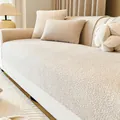 Set di cuscini per divano in velluto crema con trama spessa e retro antiscivolo - 70x70cm / Cachi