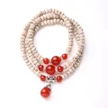 Xingyue Bodhi seed multi-layer bracelet with red agate beads and silver accents - Star Moon Bodhi Red Agate
