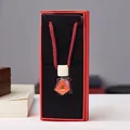 Red cinnabar wishing bottle car pendant in luxury gift box with woven hanging rope - Original Cinnabar Wish Bottle Style With Gift Box