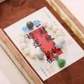 Chinese style multicolored beaded bracelet with white lotus seeds and jade-like pendant - Lotus Bodhi Seed Beaded Bracelet