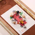 Handmade beaded bracelet with natural stones and Bodhi seeds in a gift box - Kids Cute Cat Paw 18 Seeds Bracelet