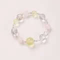 Détail macro du bracelet en cristal multicolore avec quartz rose et perles de citrine - Bracelet Quartz Citron Multi-gemme Argent S925