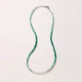 Necklace with 8mm African jade beads in gradient green tones and silver lobster clasp - Gradient Green