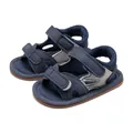 Infant boys navy blue camouflage sandals with soft non-slip soles and velcro straps - Zero To Six Months Stage / Dark Blue