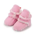 Rosa Fleece-Babyschuhe mit warmem Plüschfutter und rutschfesten Sohlen - Rosa