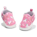 Scarpe neonato in tela rosa slip-on con stampa unicorno e suole morbide flessibili - Taglie forti / Unicorno Rosa