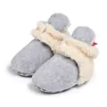 Warme graue Baby-Winterschuhe mit weichem Kunstfellfutter und rutschfester Sohle - Grau Und Beige