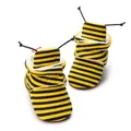 Winter baby walking shoes with yellow and black bee stripes and warm plush lining - 13cm (12-18 Months) / Bee Yellow