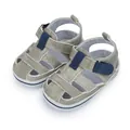 Toddler summer sandals in khaki with breathable mesh design and velcro strap - 12cm / Light Gray