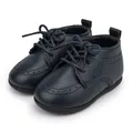 Dunkelblaue Baby-Brogue-Lederschuhe mit klassischen Lochmustern und Schnürung für Kleinkinder - Größe 3 (12,7cm) / Dunkelblau
